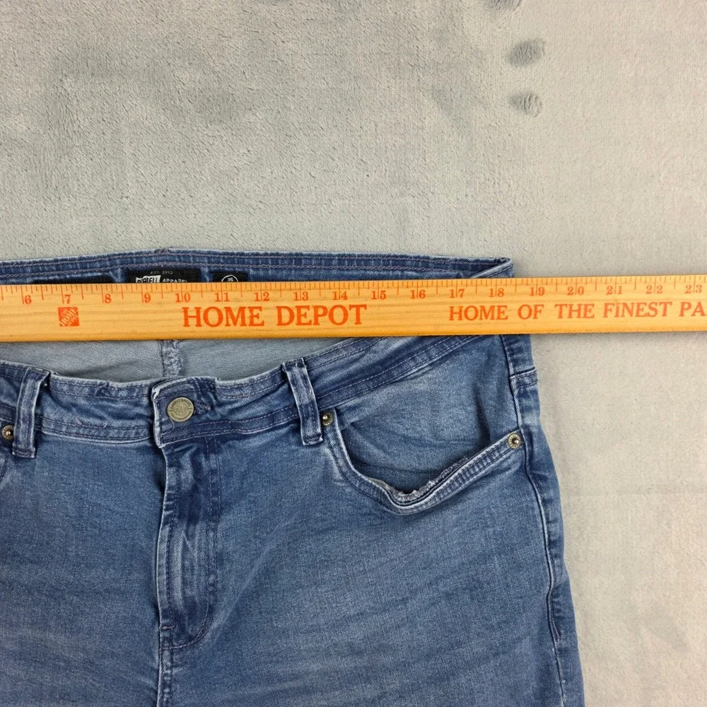 Barbell Apparel Mens Slim Fit Jean 36x34 Medium Wash Blue Stretch Denim Athletic